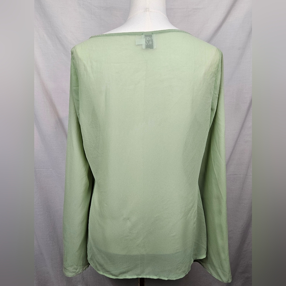 Princess Polly Green Mesh Tie Front Cardian Bell Sleeve Sz 10 Hippie Boho Fairy - Picture 2 of 7